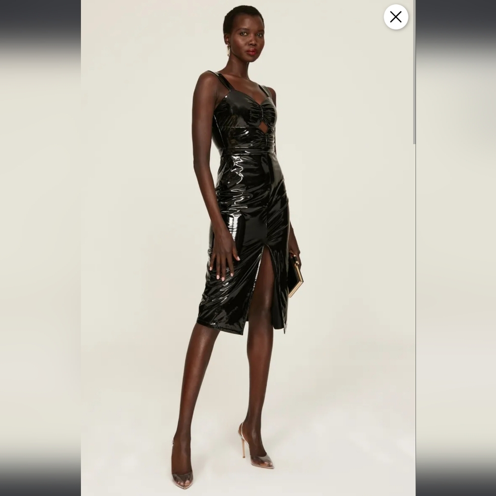Ashley Park X RTR L’Amour Vegan Leather Dress, SZ 6, in Black